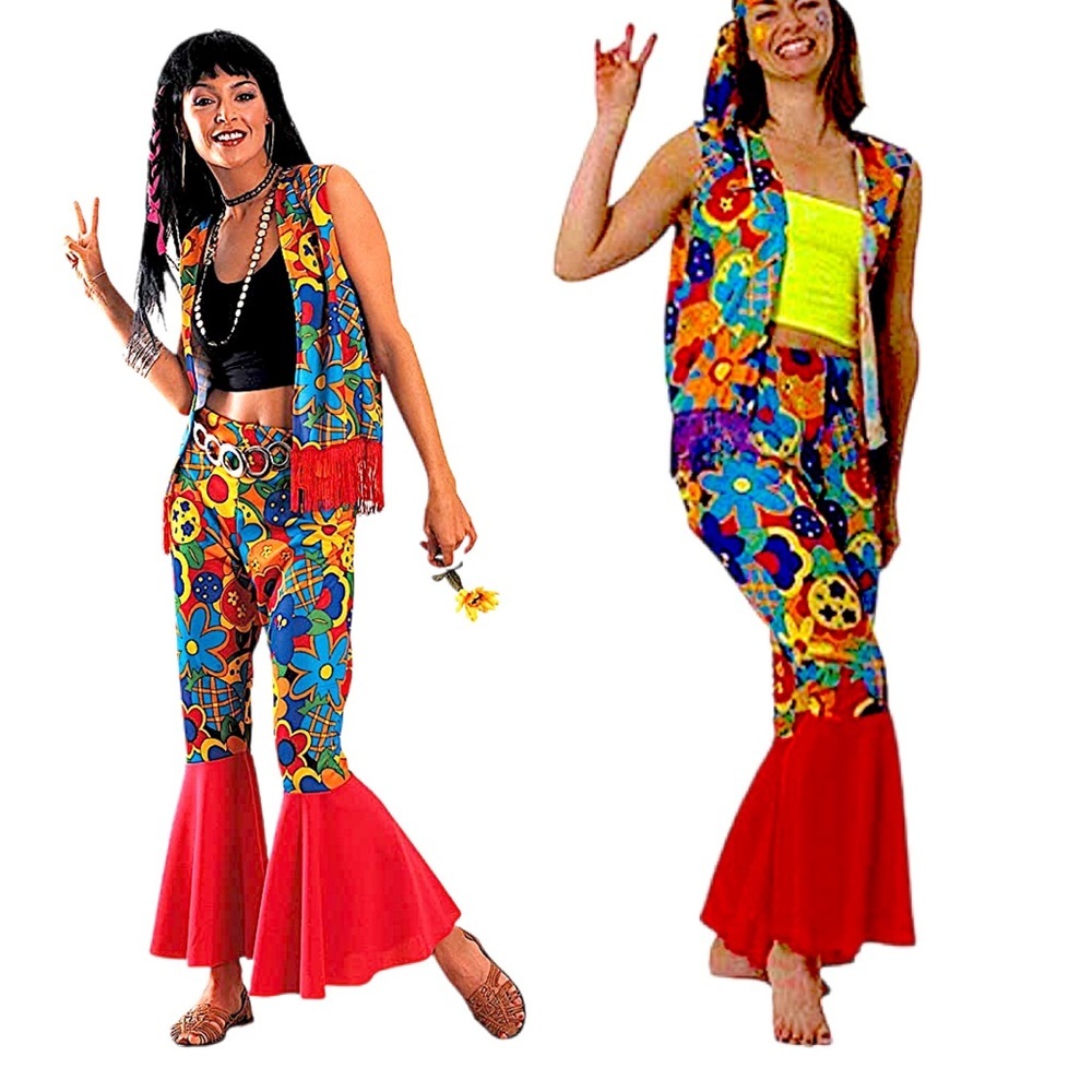 HIPPIE FLOWER POWER COSTUME - Picture 4 of 14